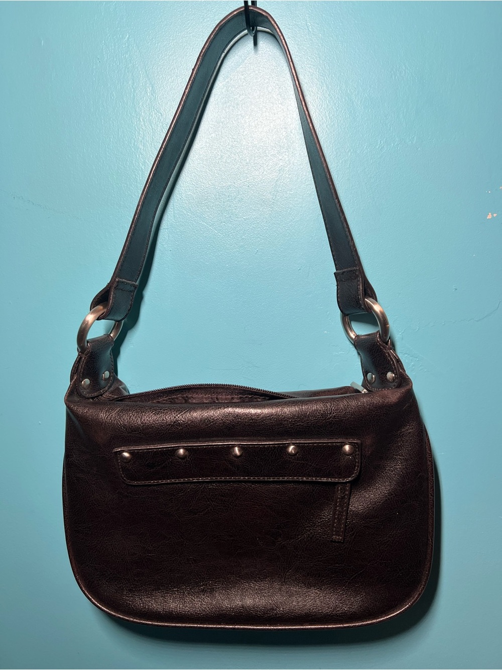 New York & Company Black Shoulder Bag with Stud Accents